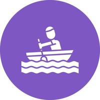 Rowing Glyph Circle Background Icon vector