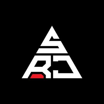 SRJ triangle letter logo design with triangle shape. SRJ triangle logo design monogram. SRJ triangle vector logo template with red color. SRJ triangular logo Simple, Elegant, and Luxurious Logo.