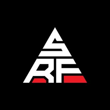 SRF triangle letter logo design with triangle shape. SRF triangle logo design monogram. SRF triangle vector logo template with red color. SRF triangular logo Simple, Elegant, and Luxurious Logo.