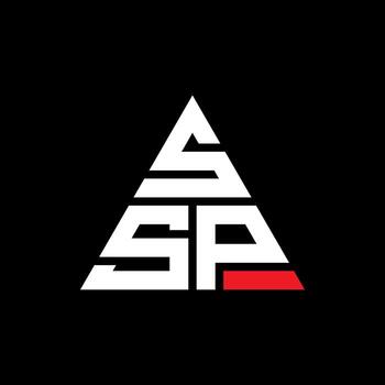 SSP triangle letter logo design with triangle shape. SSP triangle logo design monogram. SSP triangle vector logo template with red color. SSP triangular logo Simple, Elegant, and Luxurious Logo.