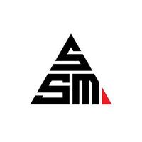 diseño de logotipo de letra de triángulo ssm con forma de triángulo. monograma de diseño de logotipo de triángulo ssm. plantilla de logotipo de vector de triángulo ssm con color rojo. logotipo triangular ssm logotipo simple, elegante y lujoso.