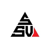 diseño de logotipo de letra triangular ssv con forma de triángulo. monograma de diseño del logotipo del triángulo ssv. plantilla de logotipo de vector de triángulo ssv con color rojo. logotipo triangular ssv logotipo simple, elegante y lujoso.