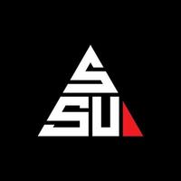 diseño de logotipo de letra de triángulo ssu con forma de triángulo. monograma de diseño del logotipo del triángulo ssu. plantilla de logotipo de vector de triángulo ssu con color rojo. logotipo triangular ssu logotipo simple, elegante y lujoso.