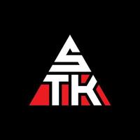diseño de logotipo de letra de triángulo stk con forma de triángulo. monograma de diseño de logotipo de triángulo stk. plantilla de logotipo de vector de triángulo stk con color rojo. logotipo triangular stk logotipo simple, elegante y lujoso.