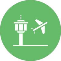 Airport Glyph Circle Background Icon vector