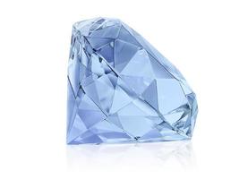 Dazzling diamond blue on white background photo