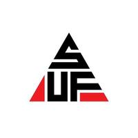 diseño de logotipo de letra triangular suf con forma de triángulo. monograma de diseño del logotipo del triángulo suf. plantilla de logotipo de vector de triángulo suf con color rojo. logo triangular suf logo simple, elegante y lujoso.