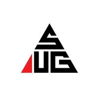 SUG triangle letter logo design with triangle shape. SUG triangle logo design monogram. SUG triangle vector logo template with red color. SUG triangular logo Simple, Elegant, and Luxurious Logo.