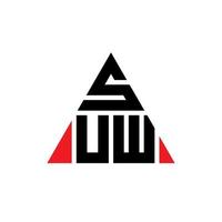 diseño de logotipo de letra triangular suw con forma de triángulo. monograma de diseño del logotipo del triángulo suw. plantilla de logotipo de vector de triángulo suw con color rojo. logotipo triangular suw logotipo simple, elegante y lujoso.