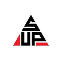 sup diseño de logotipo de letra triangular con forma de triángulo. monograma de diseño de logotipo de triángulo sup. sup plantilla de logotipo de vector de triángulo con color rojo. sup logo triangular logo simple, elegante y lujoso.