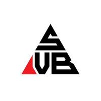 Diseño de logotipo de letra triangular svb con forma de triángulo. monograma de diseño del logotipo del triángulo svb. plantilla de logotipo de vector de triángulo svb con color rojo. logotipo triangular svb logotipo simple, elegante y lujoso.