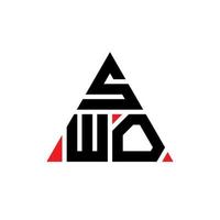 diseño de logotipo de letra triangular swo con forma de triángulo. monograma de diseño de logotipo de triángulo swo. plantilla de logotipo de vector de triángulo swo con color rojo. logo triangular swo logo simple, elegante y lujoso.