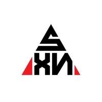 Diseño de logotipo de letra triangular sxn con forma de triángulo. monograma de diseño del logotipo del triángulo sxn. plantilla de logotipo de vector de triángulo sxn con color rojo. logotipo triangular sxn logotipo simple, elegante y lujoso.