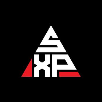 SXP triangle letter logo design with triangle shape. SXP triangle logo design monogram. SXP triangle vector logo template with red color. SXP triangular logo Simple, Elegant, and Luxurious Logo.