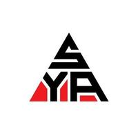 SYA triangle letter logo design with triangle shape. SYA triangle logo design monogram. SYA triangle vector logo template with red color. SYA triangular logo Simple, Elegant, and Luxurious Logo.