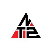 diseño de logotipo de letra triangular ntz con forma de triángulo. monograma de diseño de logotipo de triángulo ntz. plantilla de logotipo de vector de triángulo ntz con color rojo. logotipo triangular ntz logotipo simple, elegante y lujoso.