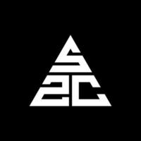 diseño de logotipo de letra triangular szc con forma de triángulo. monograma de diseño del logotipo del triángulo szc. plantilla de logotipo de vector de triángulo szc con color rojo. logotipo triangular szc logotipo simple, elegante y lujoso.