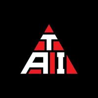TAI triangle letter logo design with triangle shape. TAI triangle logo design monogram. TAI triangle vector logo template with red color. TAI triangular logo Simple, Elegant, and Luxurious Logo.