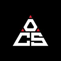 diseño de logotipo de letra triangular ocs con forma de triángulo. monograma de diseño de logotipo de triángulo ocs. plantilla de logotipo de vector de triángulo ocs con color rojo. logo triangular ocs logo simple, elegante y lujoso.