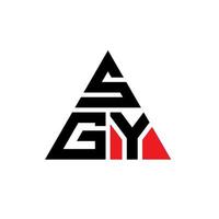 SGY triangle letter logo design with triangle shape. SGY triangle logo design monogram. SGY triangle vector logo template with red color. SGY triangular logo Simple, Elegant, and Luxurious Logo.