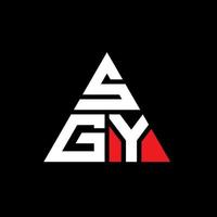 SGY triangle letter logo design with triangle shape. SGY triangle logo design monogram. SGY triangle vector logo template with red color. SGY triangular logo Simple, Elegant, and Luxurious Logo.