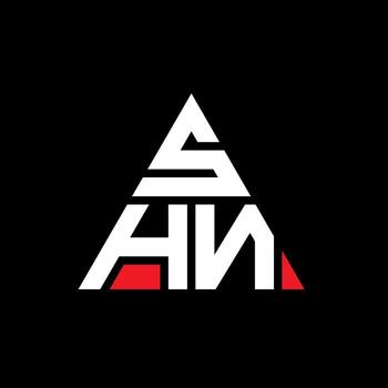 SHN triangle letter logo design with triangle shape. SHN triangle logo design monogram. SHN triangle vector logo template with red color. SHN triangular logo Simple, Elegant, and Luxurious Logo.