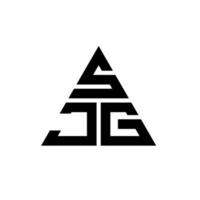 diseño de logotipo de letra triangular sjg con forma de triángulo. monograma de diseño de logotipo de triángulo sjg. plantilla de logotipo de vector de triángulo sjg con color rojo. logotipo triangular sjg logotipo simple, elegante y lujoso.