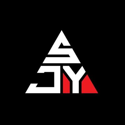 SJY triangle letter logo design with triangle shape. SJY triangle logo design monogram. SJY triangle vector logo template with red color. SJY triangular logo Simple, Elegant, and Luxurious Logo.