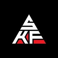 Diseño de logotipo de letra triangular skf con forma de triángulo. monograma de diseño del logotipo del triángulo skf. plantilla de logotipo de vector de triángulo skf con color rojo. logo triangular skf logo simple, elegante y lujoso.