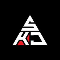 Diseño de logotipo de letra triangular skj con forma de triángulo. monograma de diseño del logotipo del triángulo skj. plantilla de logotipo de vector de triángulo skj con color rojo. logotipo triangular skj logotipo simple, elegante y lujoso.