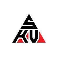 Diseño de logotipo de letra triangular skv con forma de triángulo. monograma de diseño del logotipo del triángulo skv. plantilla de logotipo de vector de triángulo skv con color rojo. logo triangular skv logo simple, elegante y lujoso.