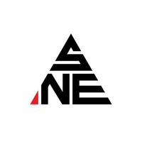 SNE triangle letter logo design with triangle shape. SNE triangle logo design monogram. SNE triangle vector logo template with red color. SNE triangular logo Simple, Elegant, and Luxurious Logo.