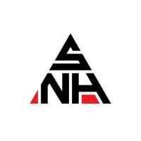 SNH triangle letter logo design with triangle shape. SNH triangle logo design monogram. SNH triangle vector logo template with red color. SNH triangular logo Simple, Elegant, and Luxurious Logo.