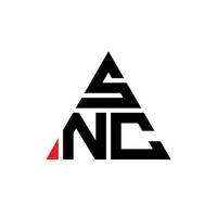 diseño de logotipo de letra de triángulo snc con forma de triángulo. monograma de diseño de logotipo de triángulo snc. plantilla de logotipo de vector de triángulo snc con color rojo. logotipo triangular snc logotipo simple, elegante y lujoso.