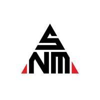 SNM triangle letter logo design with triangle shape. SNM triangle logo design monogram. SNM triangle vector logo template with red color. SNM triangular logo Simple, Elegant, and Luxurious Logo.