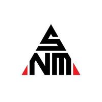 SNM triangle letter logo design with triangle shape. SNM triangle logo design monogram. SNM triangle vector logo template with red color. SNM triangular logo Simple, Elegant, and Luxurious Logo.