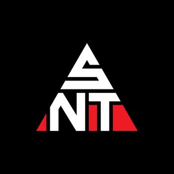 SNT triangle letter logo design with triangle shape. SNT triangle logo design monogram. SNT triangle vector logo template with red color. SNT triangular logo Simple, Elegant, and Luxurious Logo.