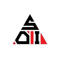 SOI triangle letter logo design with triangle shape. SOI triangle logo design monogram. SOI triangle vector logo template with red color. SOI triangular logo Simple, Elegant, and Luxurious Logo.