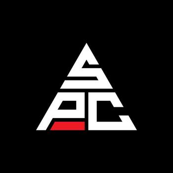 SPC triangle letter logo design with triangle shape. SPC triangle logo design monogram. SPC triangle vector logo template with red color. SPC triangular logo Simple, Elegant, and Luxurious Logo.