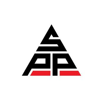 SPP triangle letter logo design with triangle shape. SPP triangle logo design monogram. SPP triangle vector logo template with red color. SPP triangular logo Simple, Elegant, and Luxurious Logo.