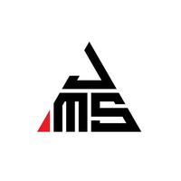 diseño de logotipo de letra triangular jms con forma de triángulo. monograma de diseño del logotipo del triángulo jms. plantilla de logotipo de vector de triángulo jms con color rojo. logotipo triangular jms logotipo simple, elegante y lujoso.