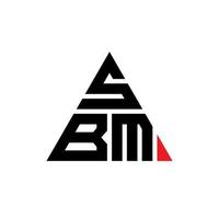 diseño de logotipo de letra triangular sbm con forma de triángulo. monograma de diseño de logotipo de triángulo sbm. plantilla de logotipo de vector de triángulo sbm con color rojo. logo triangular sbm logo simple, elegante y lujoso.
