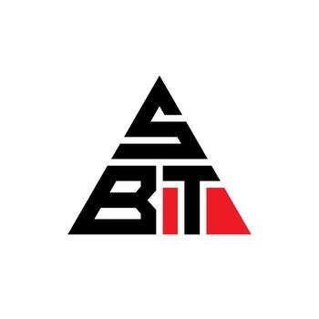 SBT triangle letter logo design with triangle shape. SBT triangle logo design monogram. SBT triangle vector logo template with red color. SBT triangular logo Simple, Elegant, and Luxurious Logo.