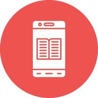 Mobile Ebook Glyph Circle Background Icon vector
