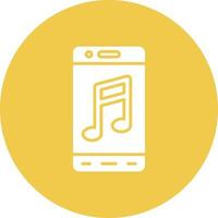 Mobile Music App Glyph Circle Background Icon vector