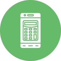 Mobile Calculator Glyph Circle Background Icon vector