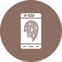 Mobile Fingerprint Glyph Circle Background Icon vector