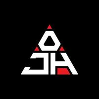 ojh diseño de logotipo de letra triangular con forma de triángulo. monograma de diseño del logotipo del triángulo ojh. plantilla de logotipo de vector de triángulo ojh con color rojo. logo triangular ojh logo simple, elegante y lujoso.
