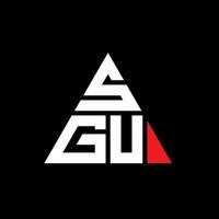 diseño de logotipo de letra triangular sgu con forma de triángulo. monograma de diseño de logotipo de triángulo sgu. plantilla de logotipo de vector de triángulo sgu con color rojo. logotipo triangular sgu logotipo simple, elegante y lujoso.