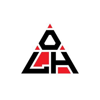 OLH triangle letter logo design with triangle shape. OLH triangle logo design monogram. OLH triangle vector logo template with red color. OLH triangular logo Simple, Elegant, and Luxurious Logo.
